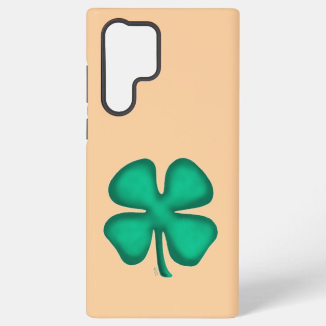 Lucky 4 Leaf Irish Clover tan S22 Ultra phone case (Back)