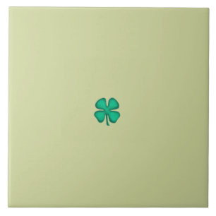 Lucky 4 Leaf Irish Clover tiny lt green large tile