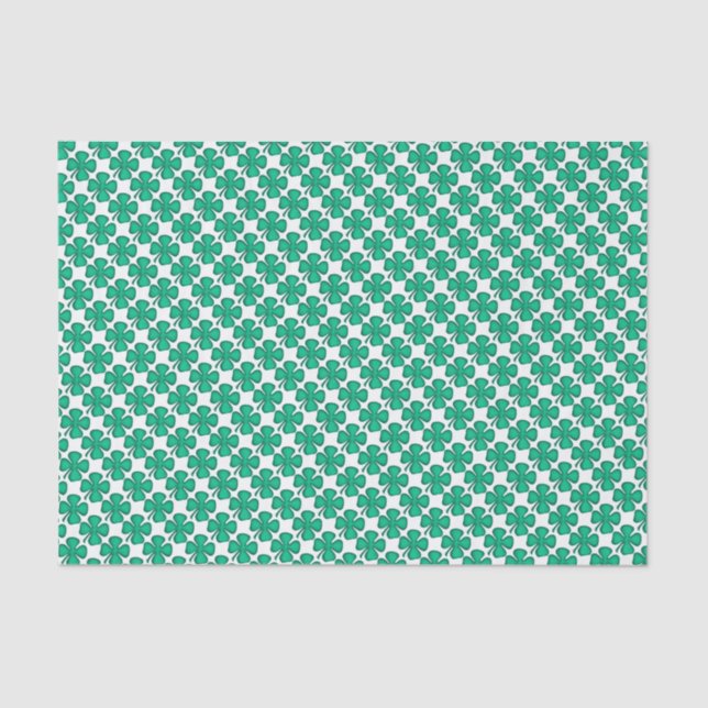 Lucky 4 Leaf Irish Clover tissue paper (Front)