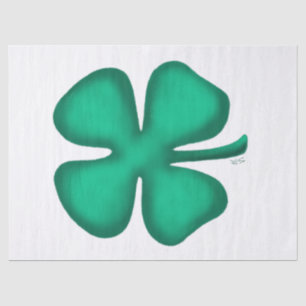 Lucky 4 Leaf Irish Clover white tissue paper