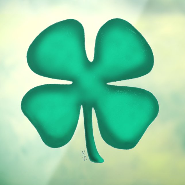 Lucky 4 Leaf Irish Clover window cling back stick (Sheet 3)