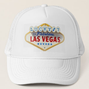 Lucky 7 with Blue Dice In Fabulous Las Vegas Cap