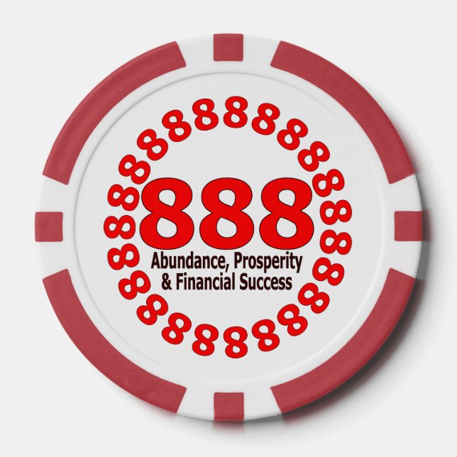 Lucky 888 Angel Number – Prosperity & Wealth Poker Chips (Front)