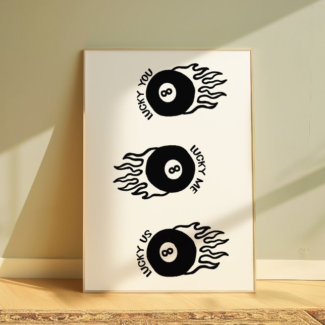 Lucky 8 Ball | Retro Pool Billiards Wall Poster (Creator Uploaded)