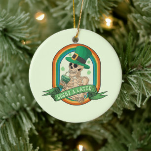 Lucky A Latte Ceramic Tree Decoration