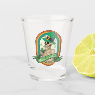 Lucky A Latte - Skeleton, Coffee and Clovers Shot Glass