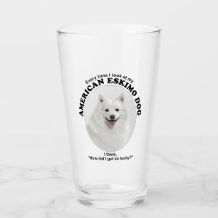 Lucky American Eskimo Dog Glass