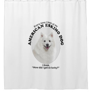 Lucky American Eskimo Dog Shower Curtain