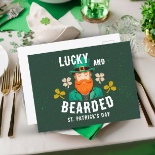 Lucky and Bearded St. Patrick’s Day Leprechaun Holiday Postcard