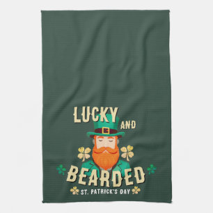 Lucky and Bearded St. Patrick’s Day Leprechaun Tea Towel