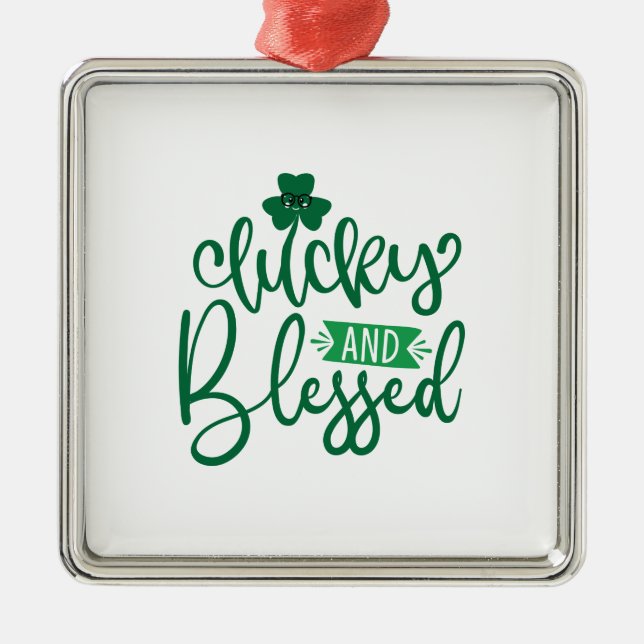 Lucky And Blessed Metal Tree Decoration (Front)