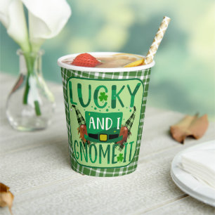 Lucky and I Gnome It St Patricks Day Party Paper Cups