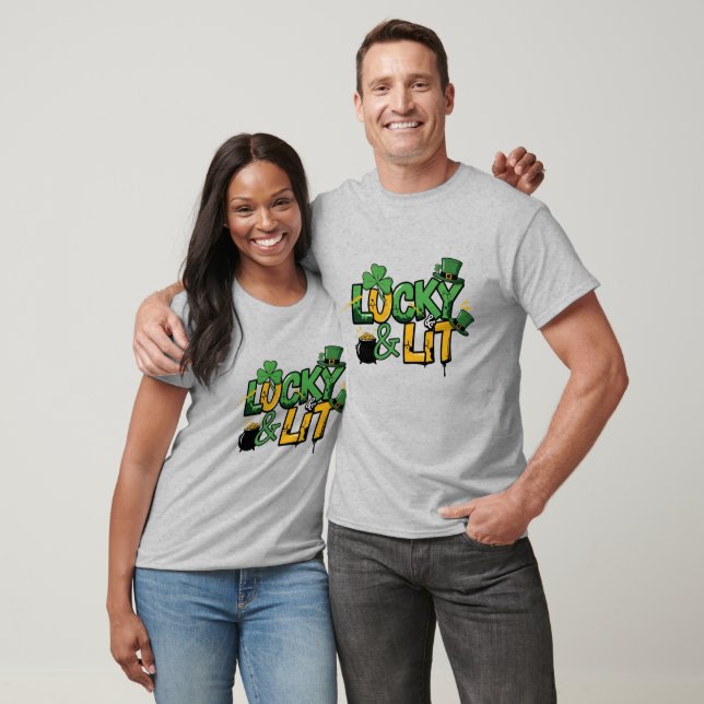 Lucky and Lit St. Patrick's Day T-Shirt (Unisex)