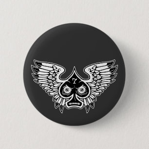 Lucky Angry Winged Spade #7 6 Cm Round Badge