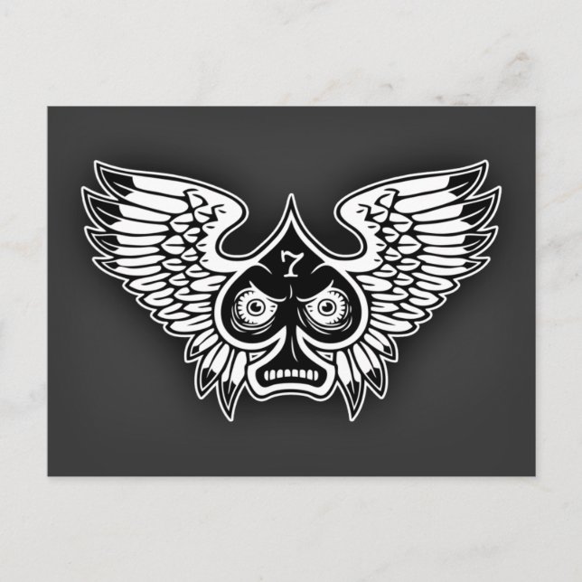 Lucky Angry Winged Spade #7 Postcard (Front)