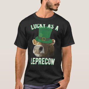 Lucky As A Leprecow Cute Cow Leprechaun Mash-Up St T-Shirt