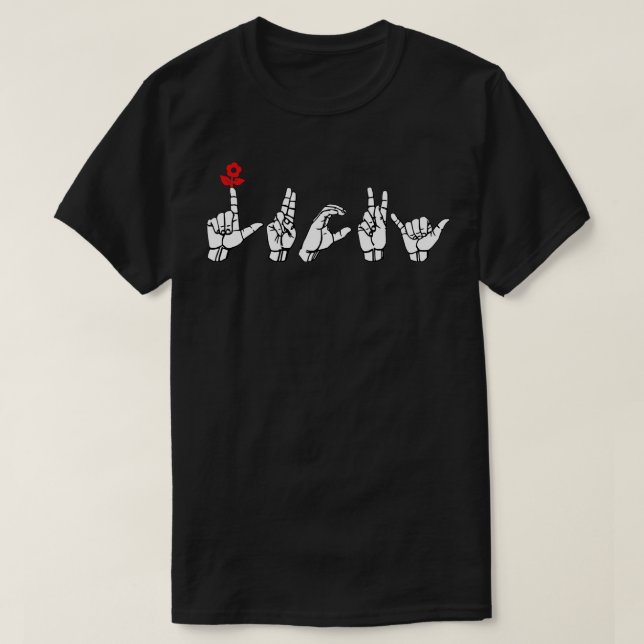LUCKY ASL Sign Language Design 5 T-Shirt (Design Front)
