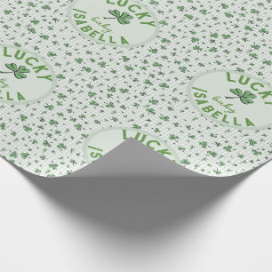 Lucky Baby Green and White St Patricks Day Wrapping Paper