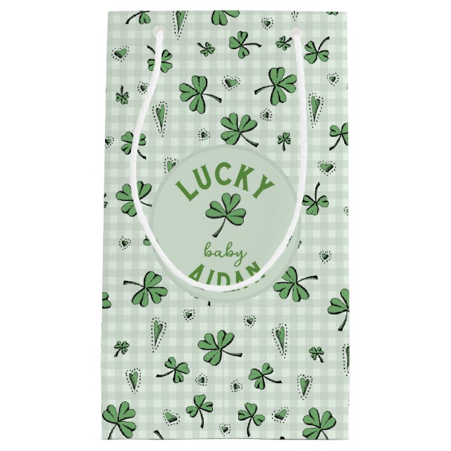 Lucky Baby Green Gender Neutral St Paddys  Small Gift Bag (Front)