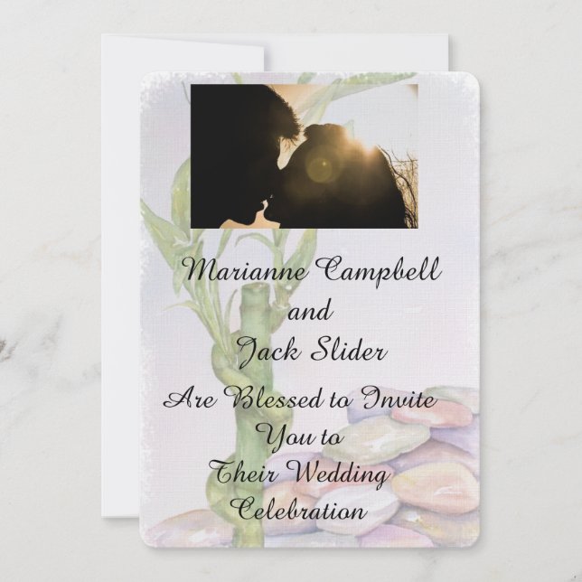 LUCKY BAMBOO CUSTOMIZABLE WEDDING INVITATION (Front)