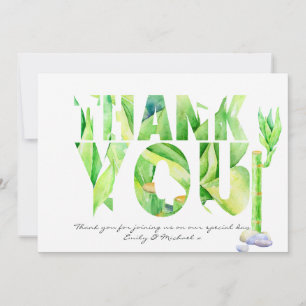 Lucky Bamboo THANK YOU Green Watercolor