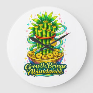 Lucky Bamboo Wall Clock Prosperity Home Decor