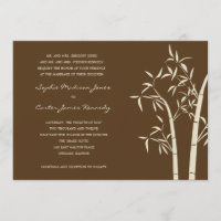 Lucky Bamboo Wedding Invitation - Brown
