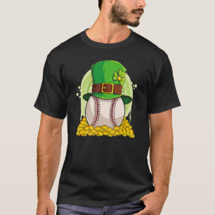 Lucky Baseball Leprechaun Hat Pile Golden Coins T-Shirt