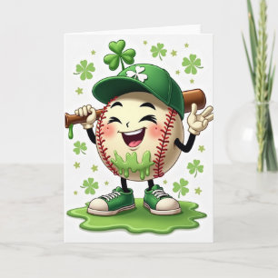 Lucky Baseball St Patricks Day Card