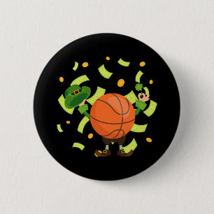 Lucky Basketball Happy Patrick's Day 6 Cm Round Badge