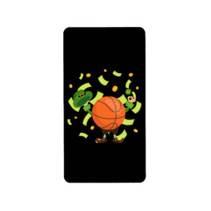 Lucky Basketball Happy Patrick's Day Label