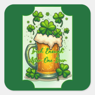 Lucky Beer St Patrick’s Day Shirt – Autocolante Square Sticker