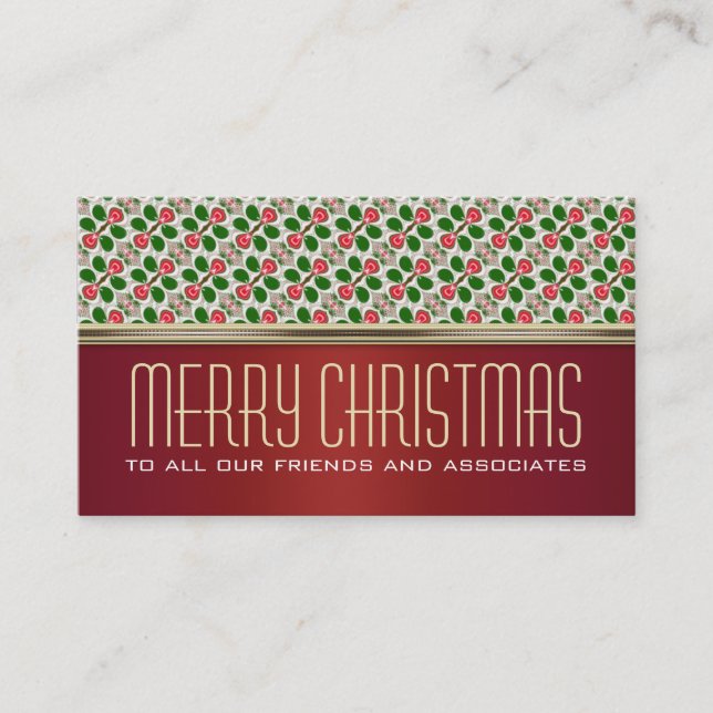 Lucky Berry Pattern | Holiday Greetings Mini Cards (Front)