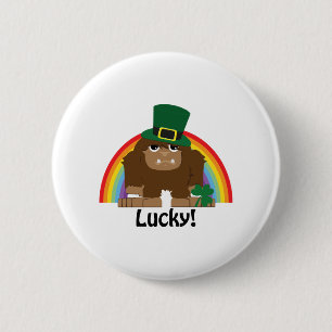 Lucky Bigfoot Leprechaun 6 Cm Round Badge