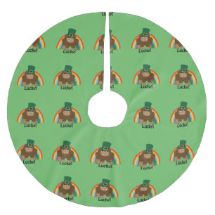 Lucky Bigfoot Leprechaun Brushed Polyester Tree Skirt