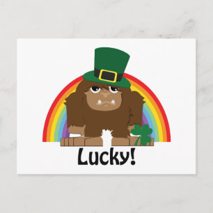 Lucky Bigfoot Leprechaun Postcard
