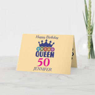 Lucky Bingo Queen Birthday  Card