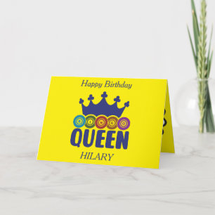 Lucky Bingo Queen Birthday Card