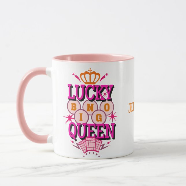 Lucky Bingo Queen /editable name Mug (Left)