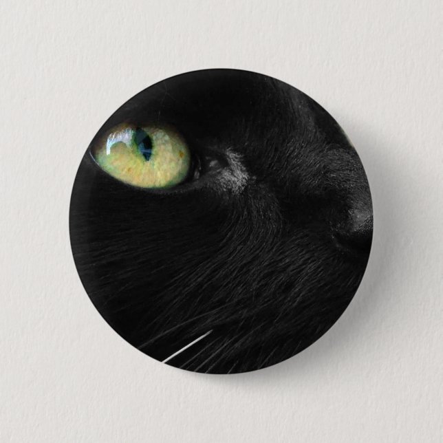 Lucky Black Cat 6 Cm Round Badge (Front)