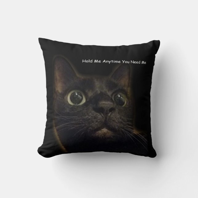 Lucky Black Cat Hug Cushion (Front)