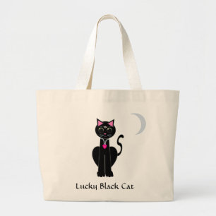 Lucky Black Cat Jumbo Tote Bag