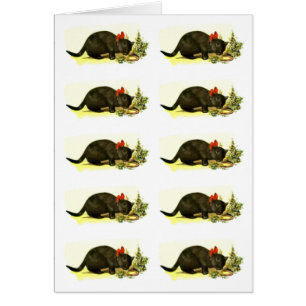 Lucky black cats card