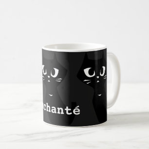 Lucky Black Cats Greeting in French Coffee Mug