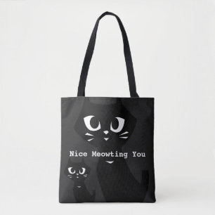 Lucky Black Cats Greeting Tote Bag