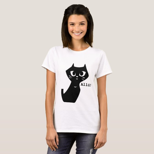 Lucky Black Cats Hello T-Shirt (Front Full)