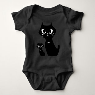 Lucky Black Cats Smile Baby Bodysuit