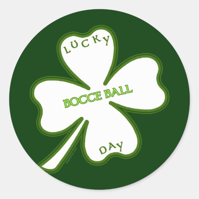 Lucky Bocce Ball Classic Round Sticker (Front)
