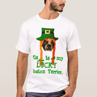LUCKY Boston Terrier St. Patrick's Day Tee