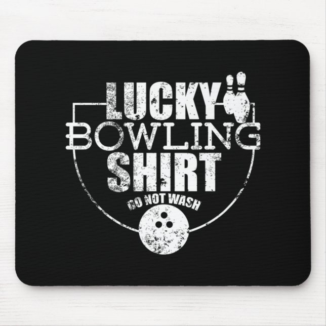 Lucky Bowling  Fun Gift For Bowlers Mouse Mat (Front)